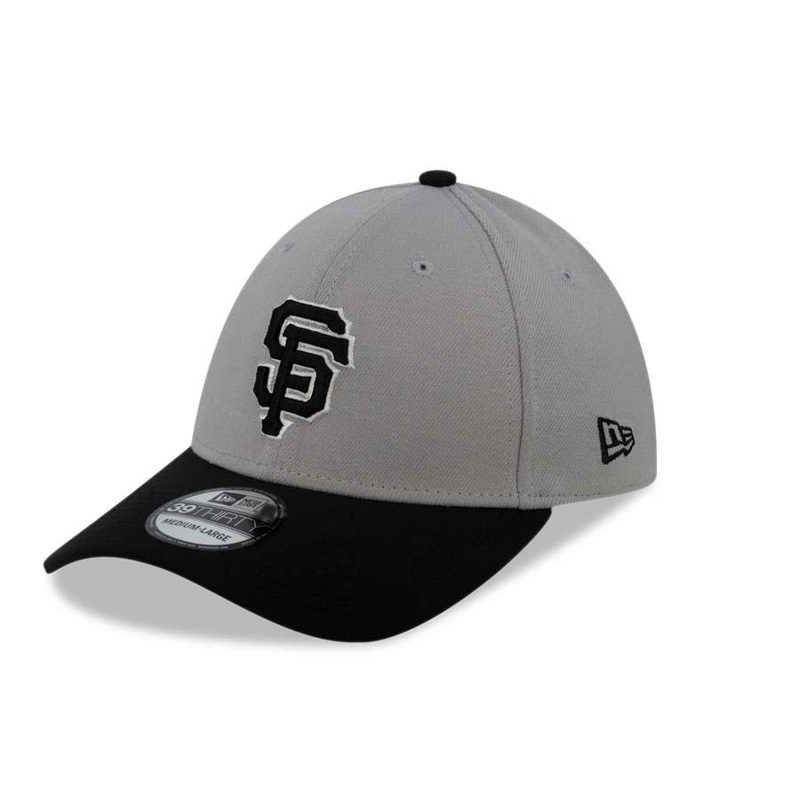 San Francisco Giants New Era MLB 39THIRTY 3930 Flexfit Cap Hat Gray Crown Black Visor Black/White Logo