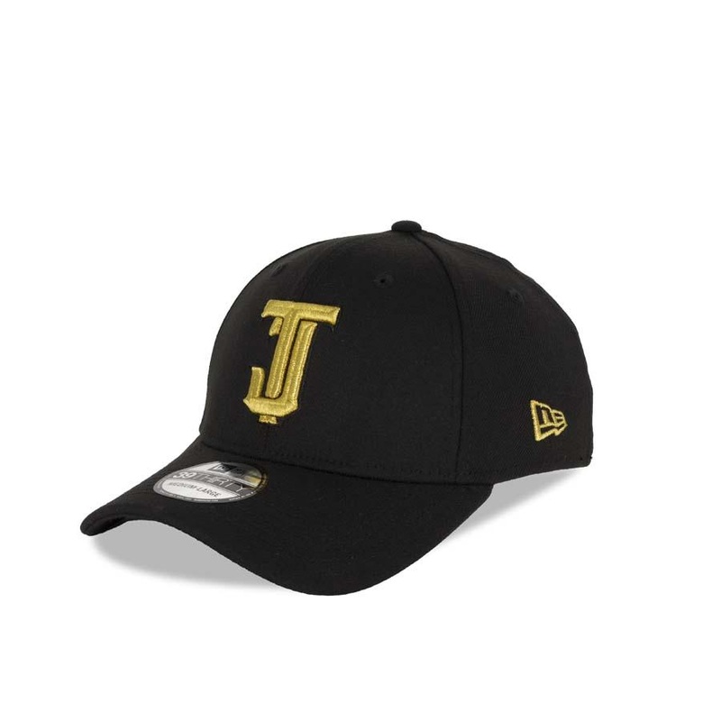 Toros de Tijuana New Era LMB 39THIRTY 3930 Flexfit Cap Hat Black Crown/Visor Metallic Gold Logo