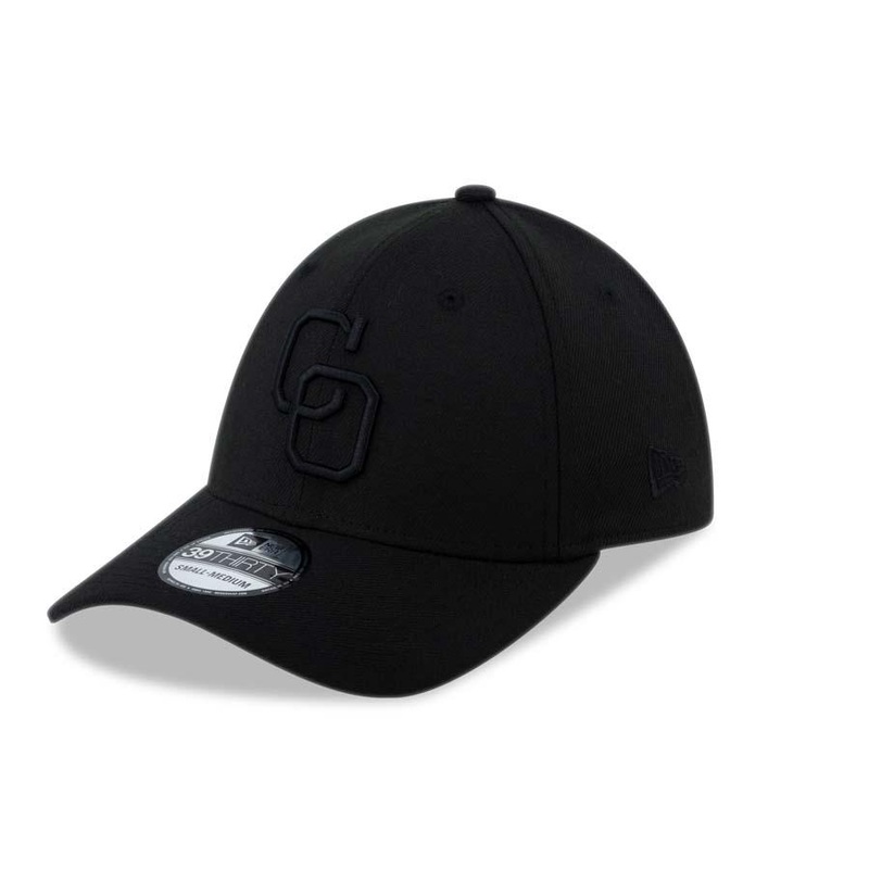 Yaquis de Obregon New Era 39THIRTY 3930 Flexfit Cap Hat All Black Crown/Visor Black Logo