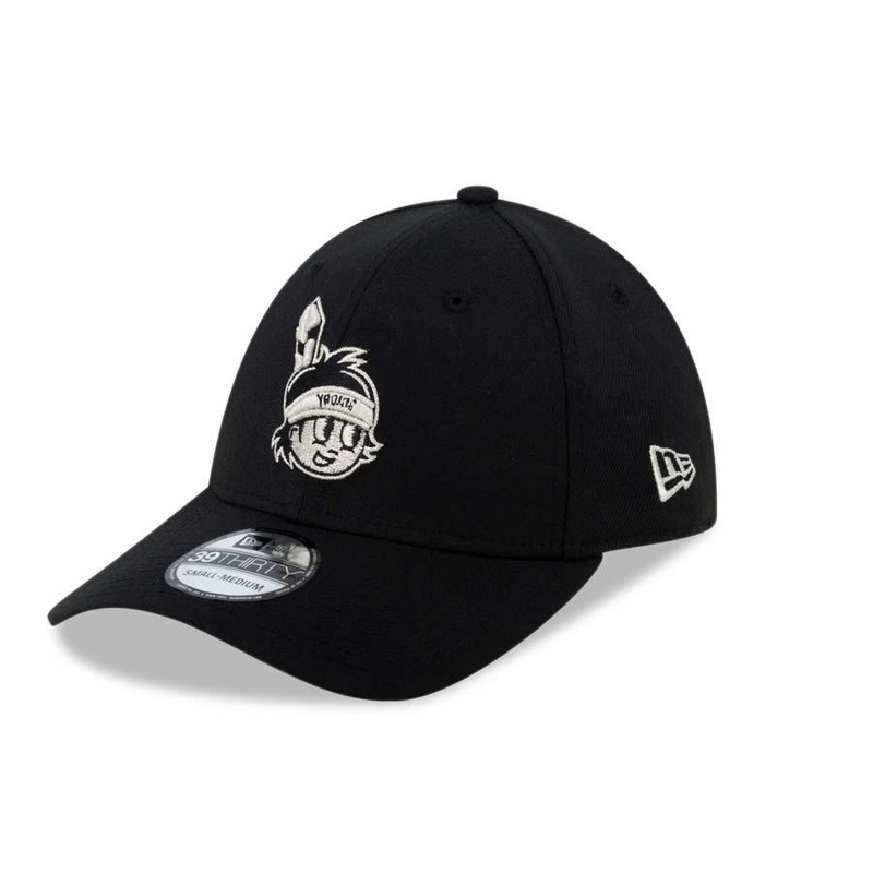 Yaquis de Obregon New Era 39THIRTY 3930 Flexfit Cap Hat Black Crown/Visor Black/White Logo