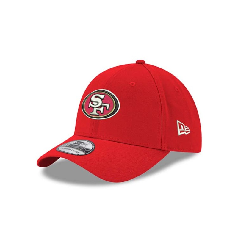 San Francisco 49ers New Era NFL 39THIRTY 3930 Flexfit Cap Hat Red Crown/Visor Team Color Logo