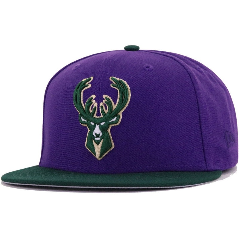 New Era Milwaukee Bucks Purple /Dark Green 59FIFTY Fitted Hat