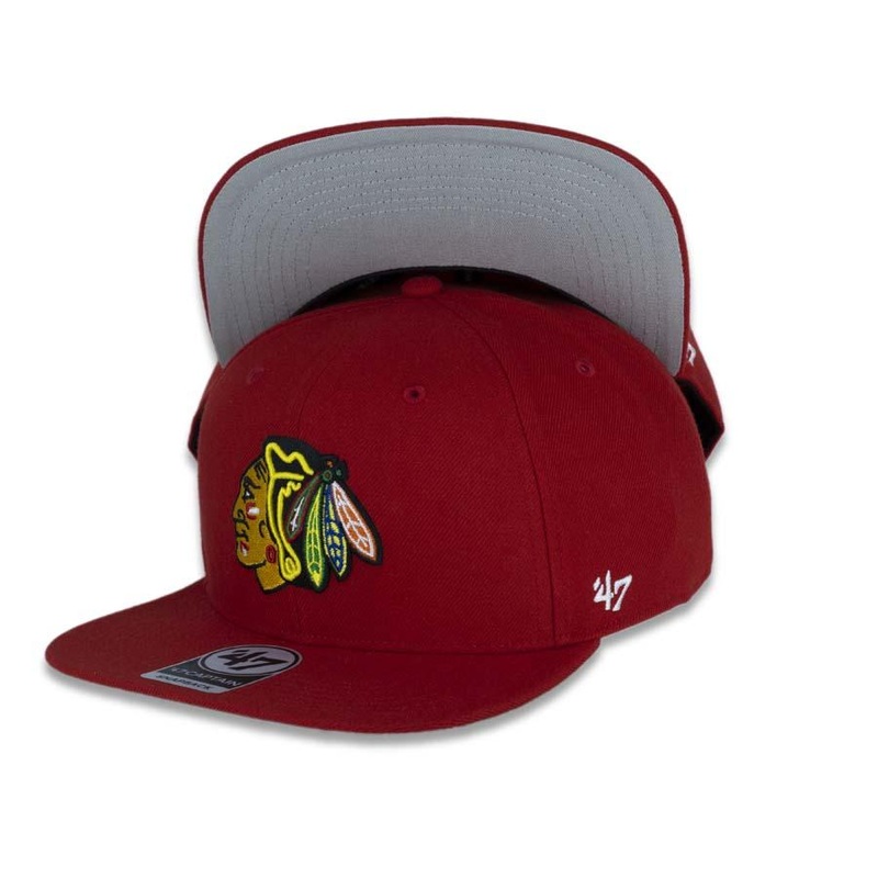 Chicago Blackhawks ’47 Brand NHL Snapback Cap Hat Red Crown/Visor Team Color Logo