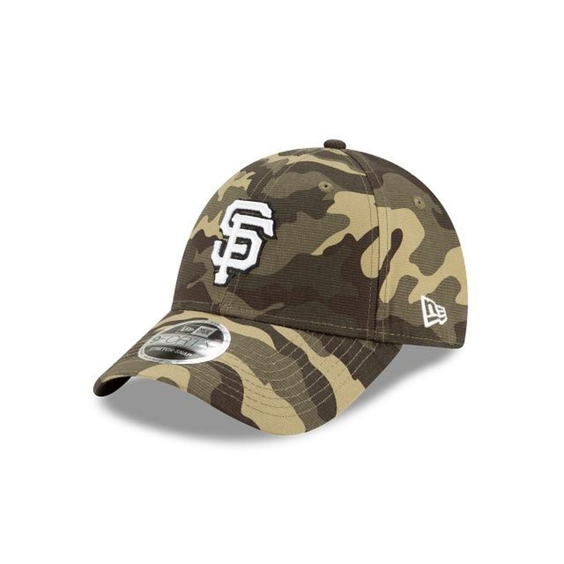 San Francisco Giants New Era 9FORTY 940 Adjustable Cap Hat Desert Camo Crown/Visor White/Black Logo (Armed Forces Day 2021)