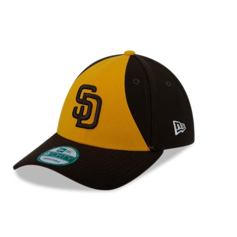 San Diego Padres New Era MLB 9FORTY 940 Adjustable Cap Hat Yellow/Brown Crown Brown Visor Brown Logo