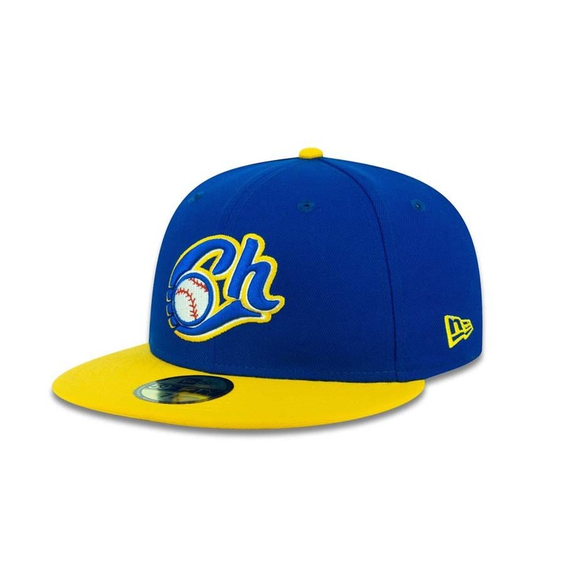 Charros de Jalisco New Era 59FIFTY 5950 Fitted Cap Hat Royal Blue Crown Yellow Visor Team Color Logo