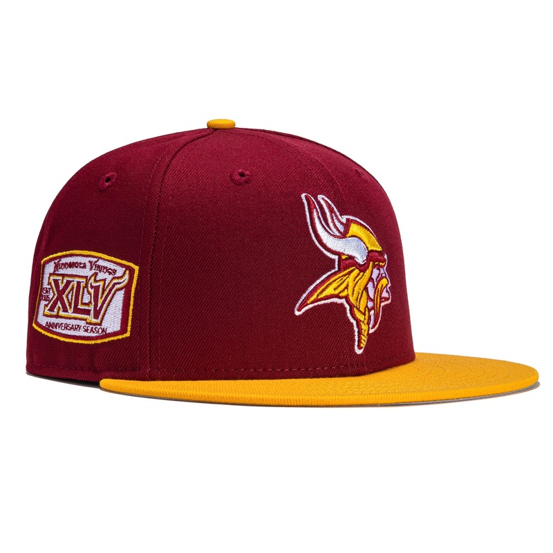 New Era Minnesota Vikings Burgundy/Yellow 45th Anniversary 59FIFTY Fitted Hat