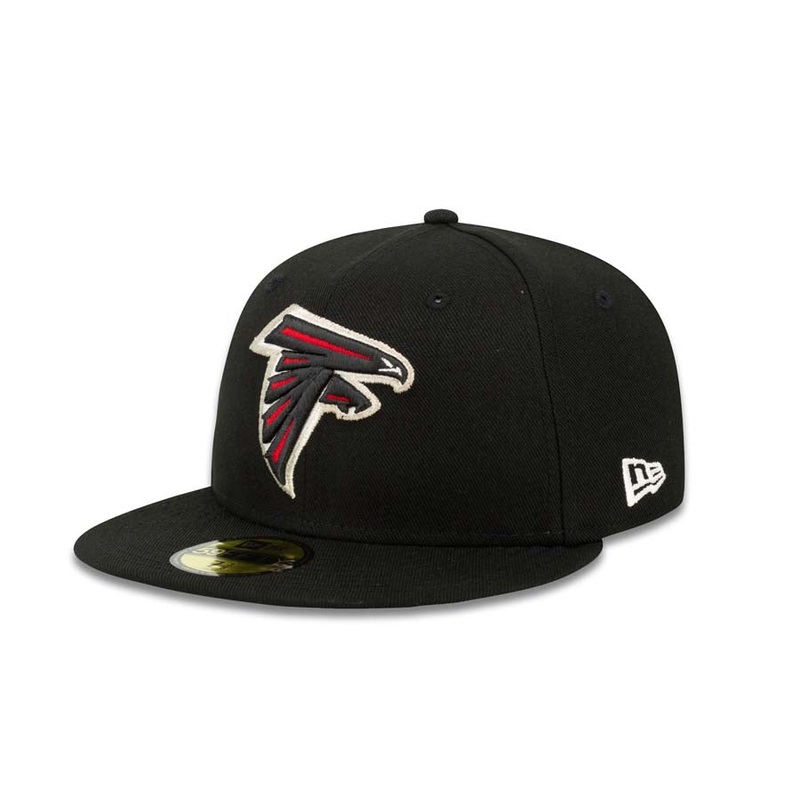 Atlanta Falcons New Era NFL 59FIFTY 5950 Fitted Cap Hat Black Crown/Visor Team Color Logo