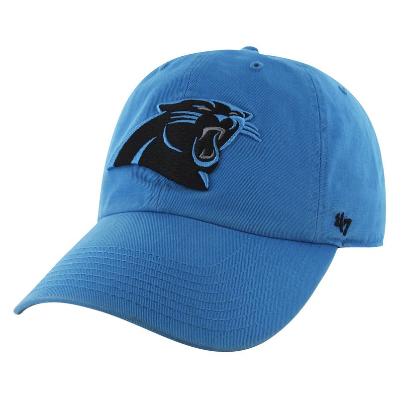 Carolina Panthers ’47 Brand NFL Clean Up Adjustable Cap Hat Teal Crown/Visor Team Color Logo