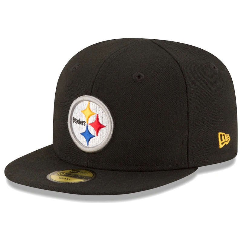 (Infant) Pittsburgh Steelers New Era NFL 59FIFTY 5950 Fitted Cap Hat Black Crown/Visor Team Color Logo  (My 1st First)