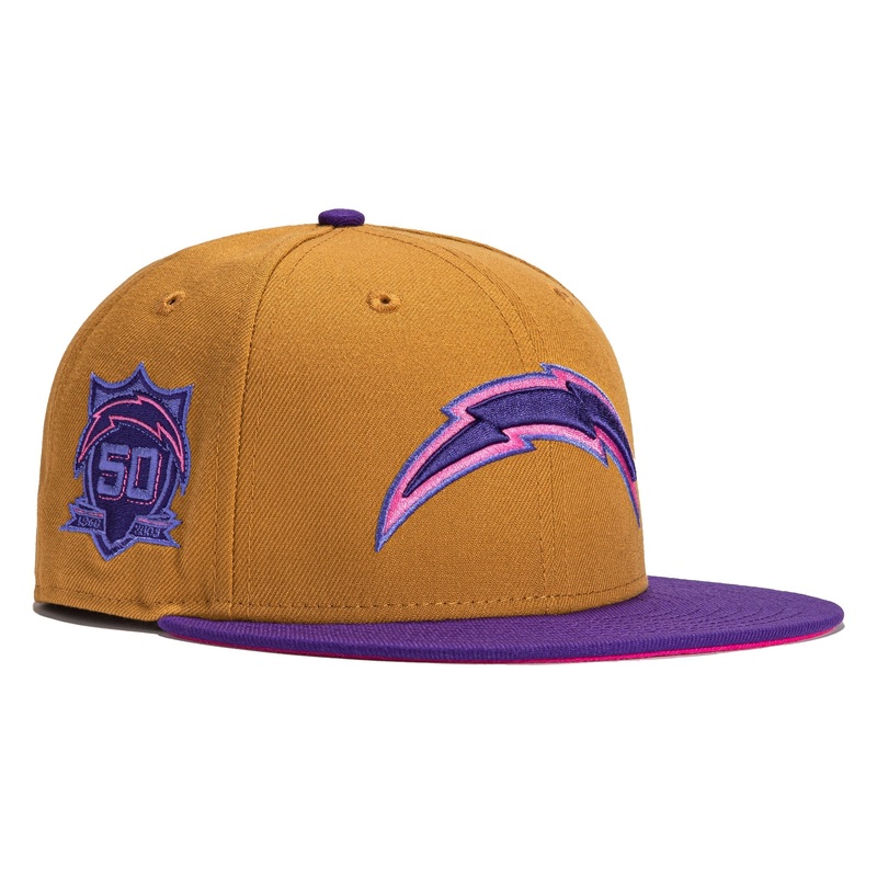New Era Parks HOT Valley Los Angeles Chargers 50th Anniversary 2022 59FIFTY Fitted Hat