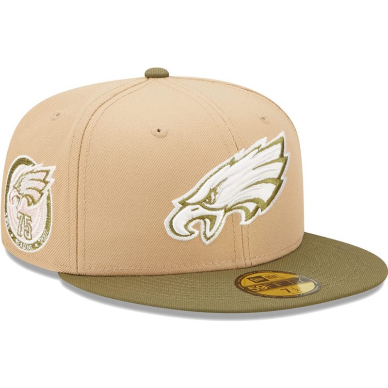 New Era Philadelphia Eagles 75th Anniversary Saguaro Tan/Olive 59FIFTY Fitted Hat