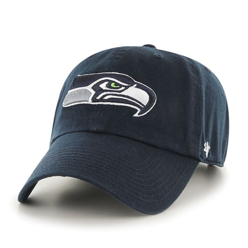 Seattle Seahawks ’47 Brand NFL Clean Up Adjustable Cap Hat Navy Crown/Visor Team Color Logo