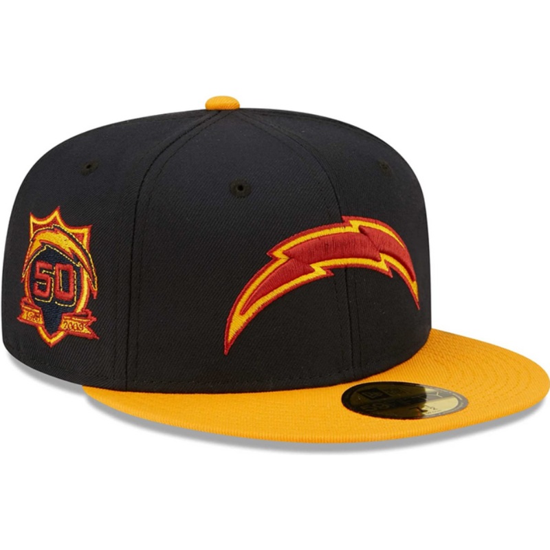 New Era Los Angeles Chargers 50th Anniversary Navy/Gold 59FIFTY Fitted Hat