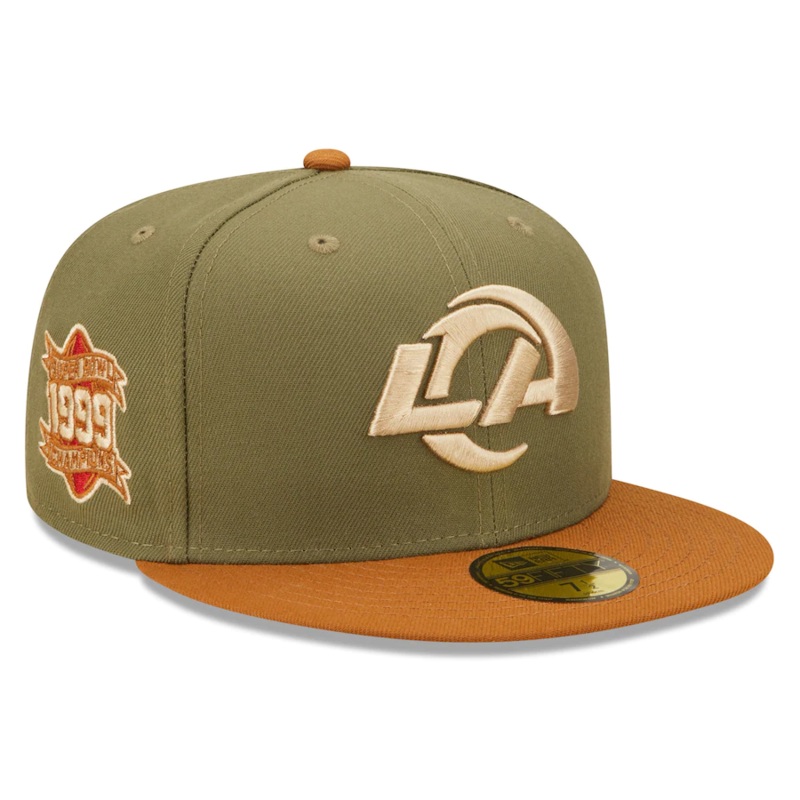 New Era Los Angeles Rams 1999 Super Bowl Champions Olive/Brown Toasted Peanut 59FIFTY Fitted Hat