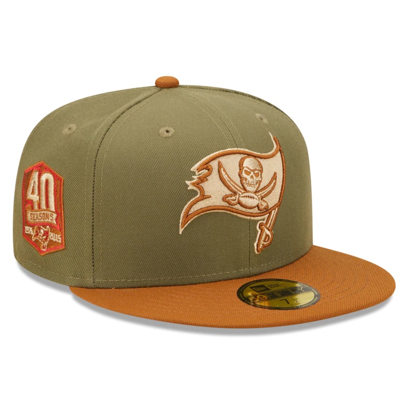New Era Tampa Bay Buccaneers 40 Seasons Olive/Brown Toasted Peanut 59FIFTY Fitted Hat