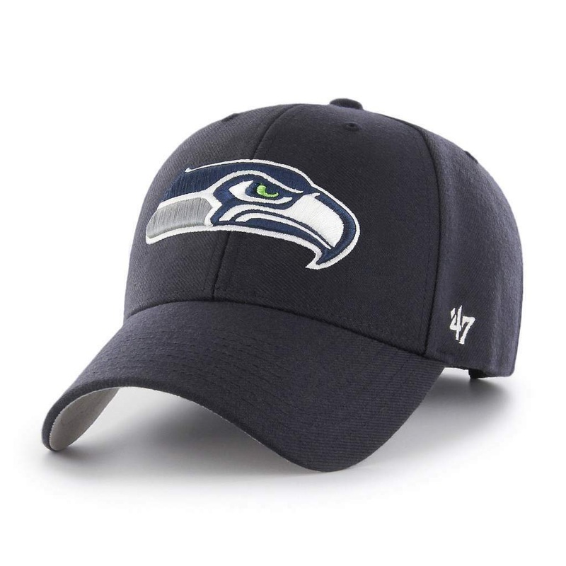 Seattle Seahawks ’47 Brand NFL MVP Adjustable Cap Hat Navy Crown/Visor Team Color Logo