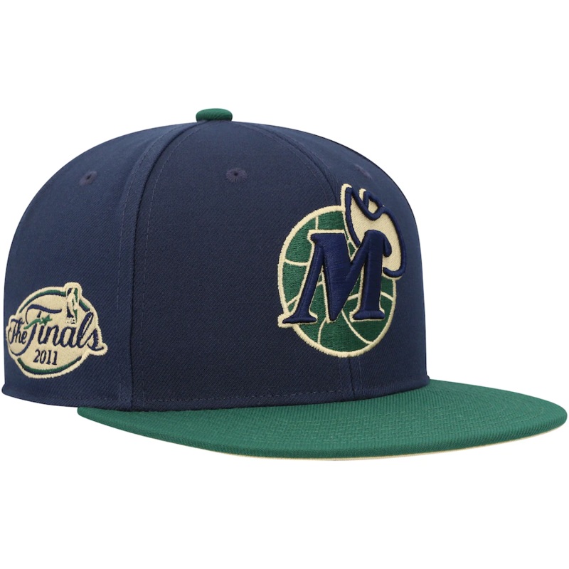 Mitchell & Ness Dallas Mavericks Navy/Green 2011 NBA Finals Grassland Fitted Hat