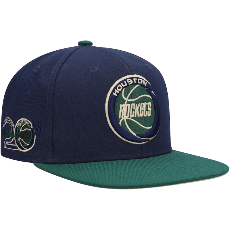 Mitchell & Ness Houston Rockets Navy/Green 20th Anniversary Grassland Fitted Hat