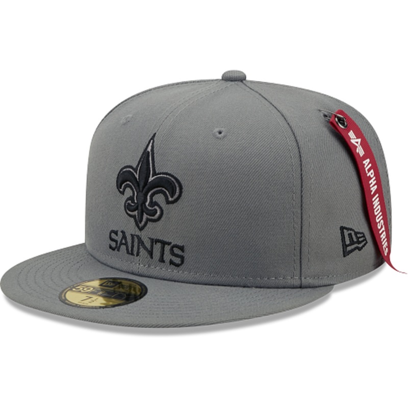 New Era Alpha Industries X New Orleans Saints Gray 2022 59FIFTY Fitted Hat