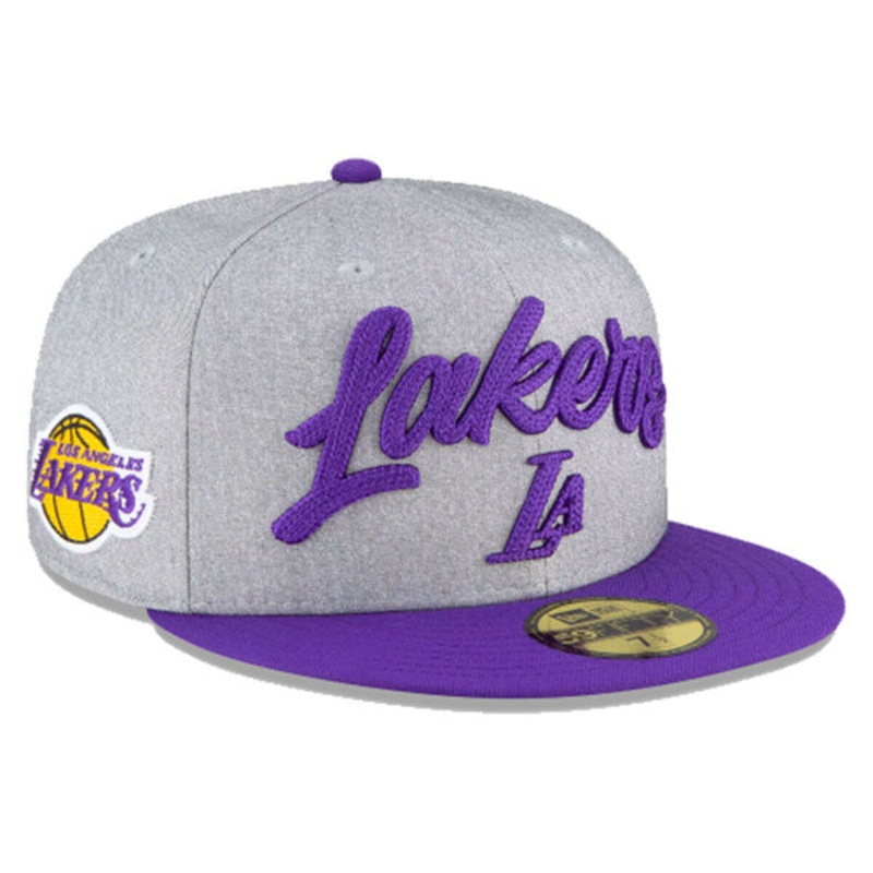 New Era Los Angeles Lakers 2020 NBA Draft Heather Gray 59FIFTY Fitted Hat