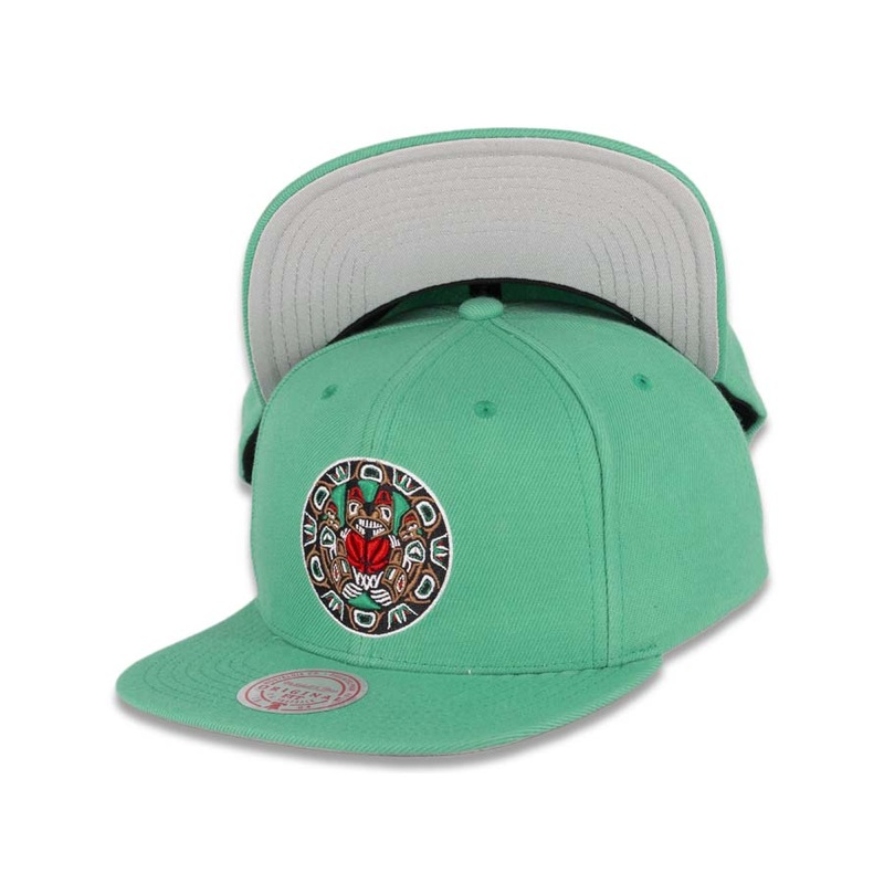 Vancouver Grizzlies Mitchell & Ness NBA Snapback Cap Hat Teal Crown/Visor Team Color HWC Logo