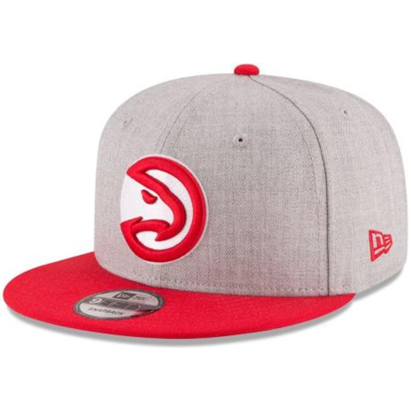 Atlanta Hawks New Era NBA 9FIFTY 950 Snapback Cap Hat Heather Gray Crown Red Visor Team Color Logo