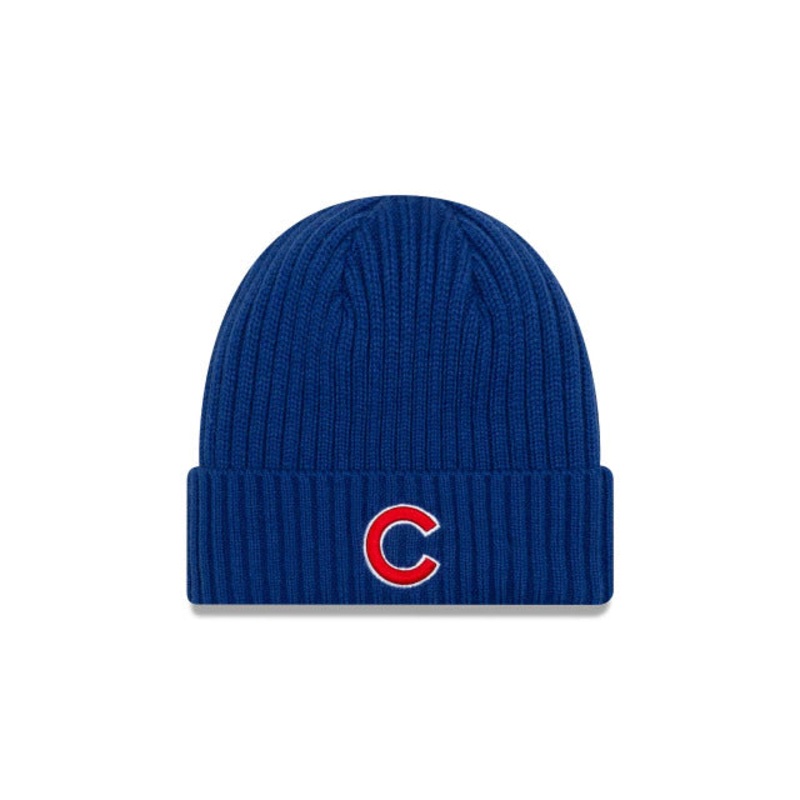Chicago Cubs New Era MLB Core Classic Cuffed Knit Beanie Hat Royal Blue Crown/Cuff Team Color Logo
