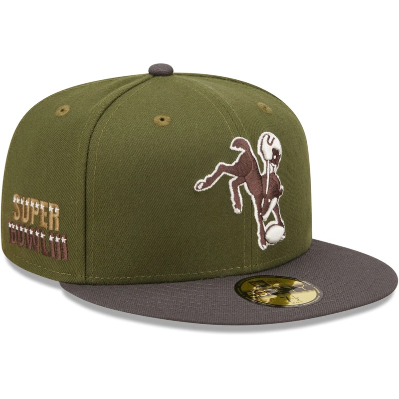 New Era Indianapolis Colts Olive/Graphite Super Bowl III 59FIFTY Fitted Hat