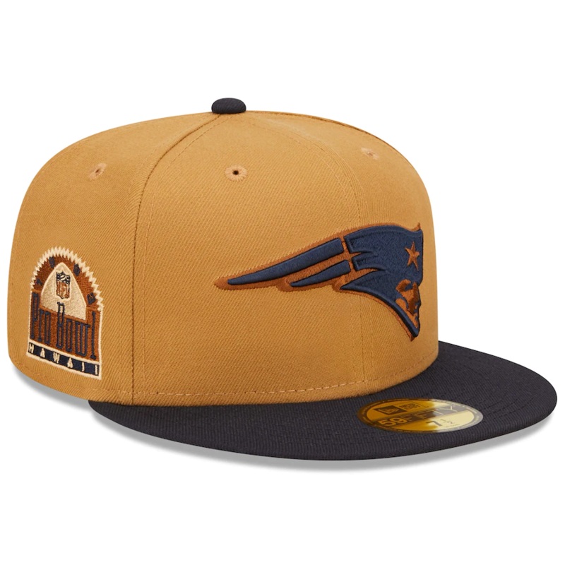 New Era New England Patriots Tan/Navy 1993 Pro Bowl Wheat 59FIFTY Fitted Hat