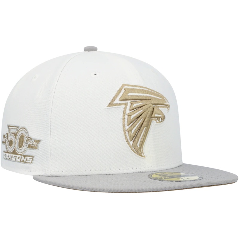 New Era White/Gray Atlanta Falcons 50th Season Gold Undervisor 59FIFTY Fitted Hat