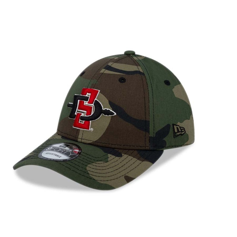 San Diego State Aztecs New Era College 9FORTY 940 Adjustable Cap Hat Camo Crown/Visor Team Color Logo
