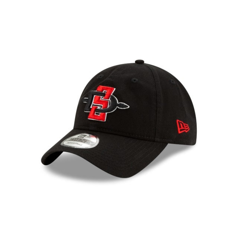 San Diego State Aztecs New Era College 9TWENTY 920 Adjustable Cap Hat Black Crown/Visor Team Color Logo