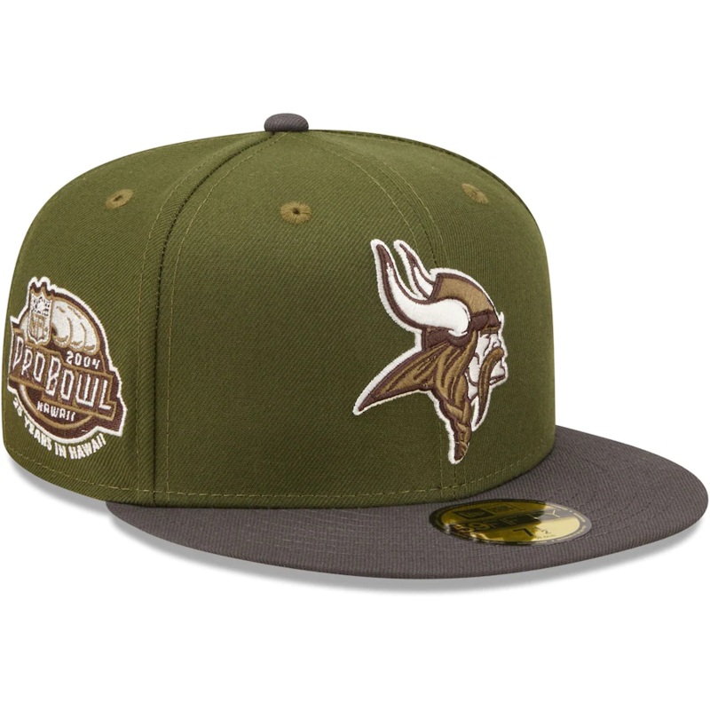 New Era Minnesota Vikings Olive/Graphite 2004 Pro Bowl 59FIFTY Fitted Hat