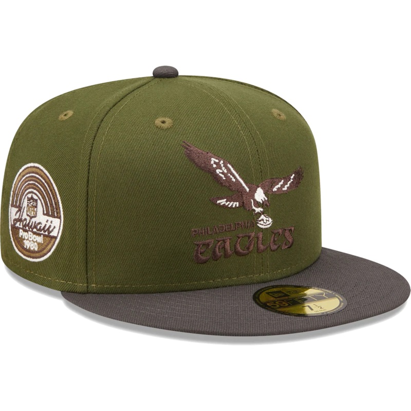 New Era Philadelphia Eagles Olive/Graphite 1980 Pro Bowl 59FIFTY Fitted Hat