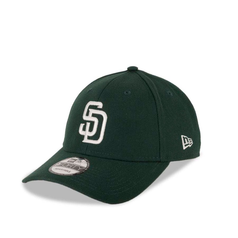 San Diego Padres New Era MLB 9FORTY 940 Adjustable Cap Hat Dark Green Crown/Visor White Logo