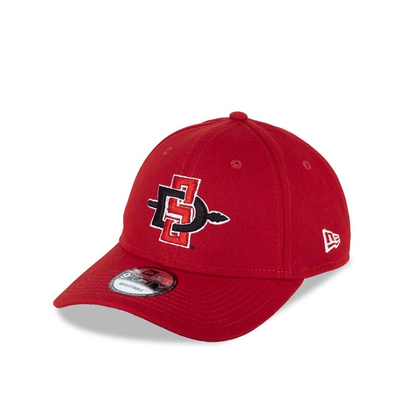 San Diego State Aztecs SDSU NCAA New Era 9FORTY 940 Adjustable Cap Hat Red Crown/Visor Team Color Logo
