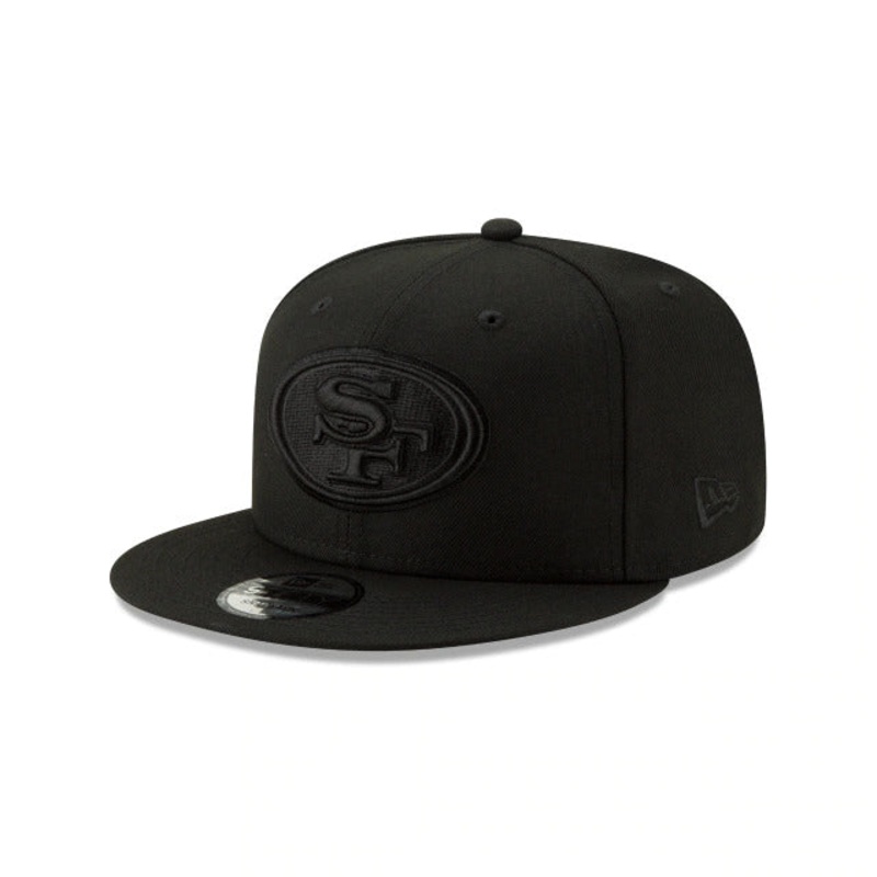 San Francisco 49ers New Era 9FIFTY 950 Snapback Cap Hat Black Crown/Visor Black Logo