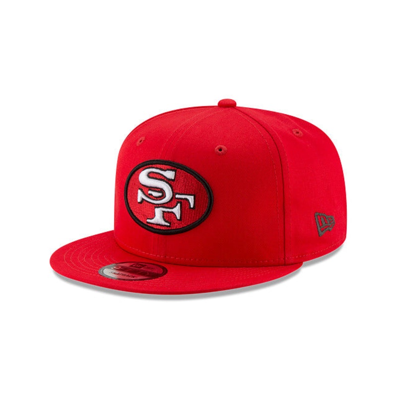 San Francisco 49ers New Era NFL 9FIFTY 950 Snapback Cap Hat Red Crown/Visor White/Black/Red Logo