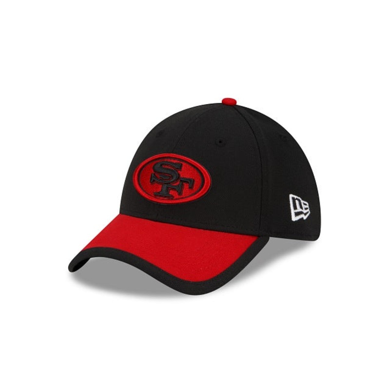 (Youth) San Francisco 49ers New Era 39THIRTY 3930 Flexfit Sideline 2015 Cap Hat Black Crown Red Visor Black/Red Logo
