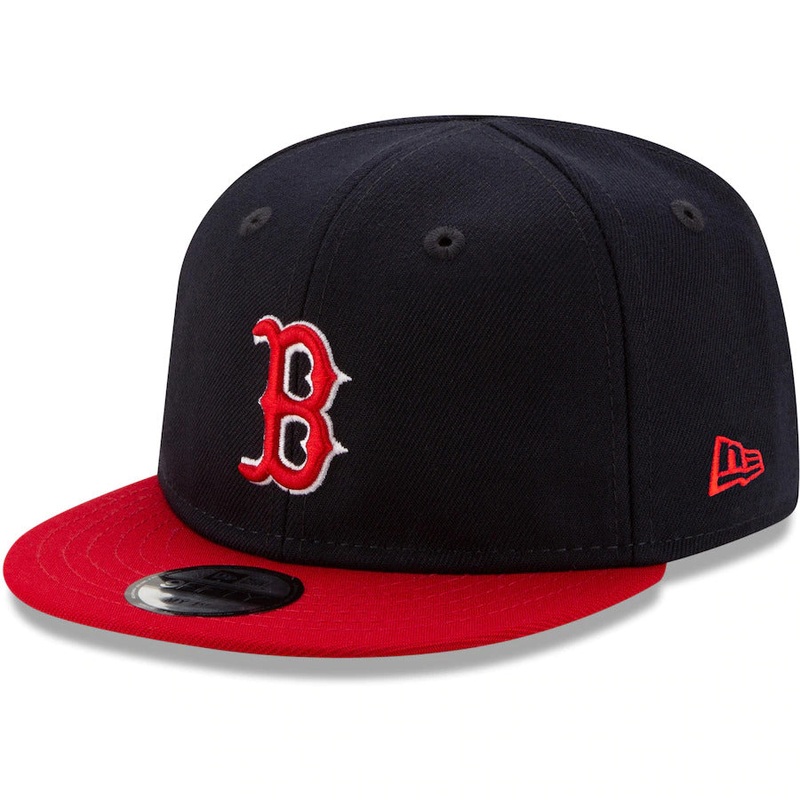 (Infant) Boston Red Sox New Era MLB 9FIFTY 950 Adjustable Cap Hat Navy Crown Red Visor Team Color Logo (My 1st First)