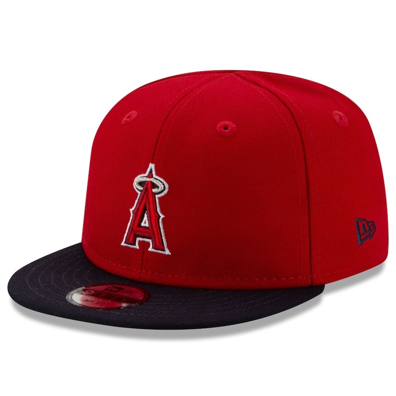 (Infant) Los Angeles Anaheim Angels New Era MLB 9FIFTY 950 Adjustable Cap Hat Red Crown Navy Visor Team Color Logo (My 1st First)