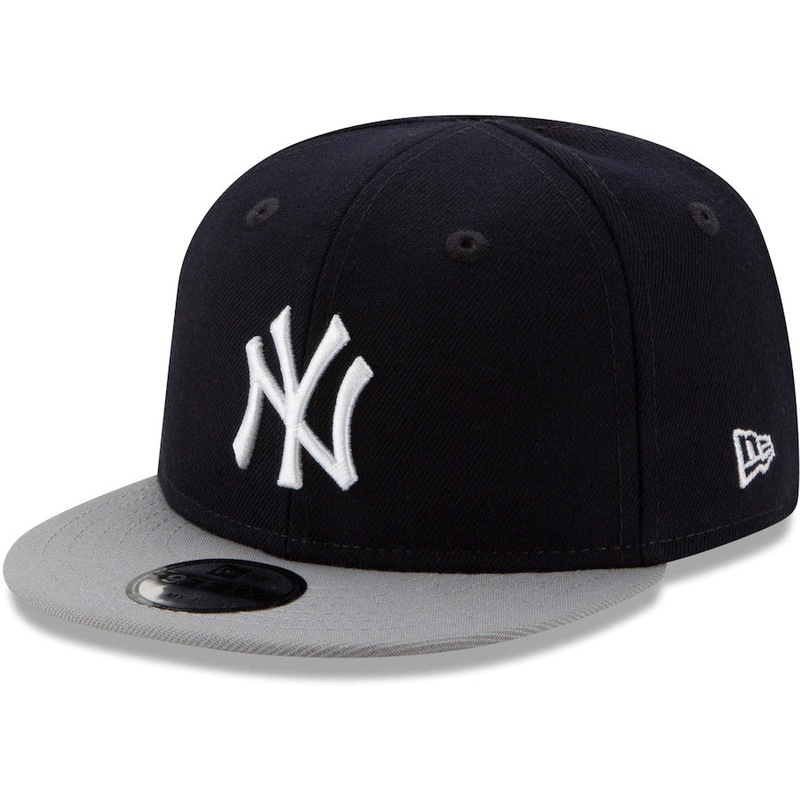 (Infant) New York Yankees New Era MLB 9FIFTY 950 Adjustable Cap Hat Navy Crown Gray Visor Team Color Logo (My 1st First)