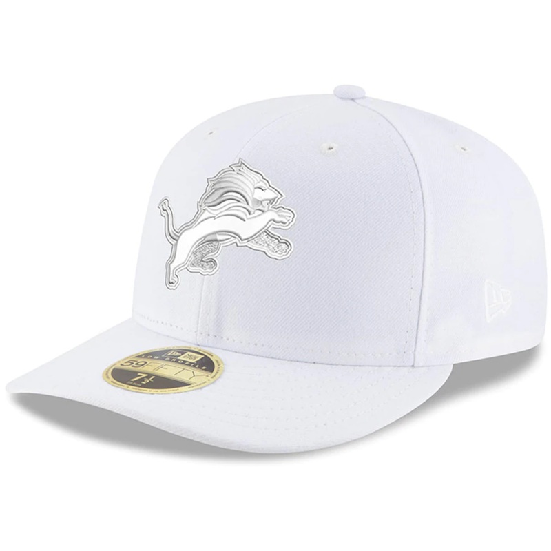 New Era Detroit Lions White on White Low Profile 59FIFTY Fitted Hat