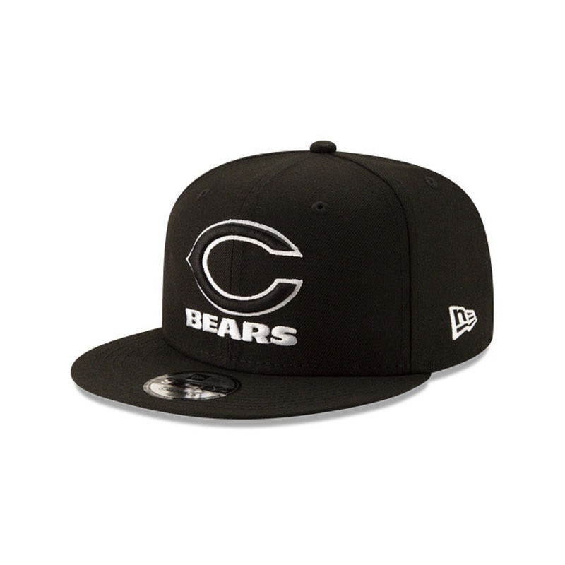 Chicago Bears New Era NFL 9FIFTY 950 Snapback Cap Hat Black Crown/Visor Black/White Logo