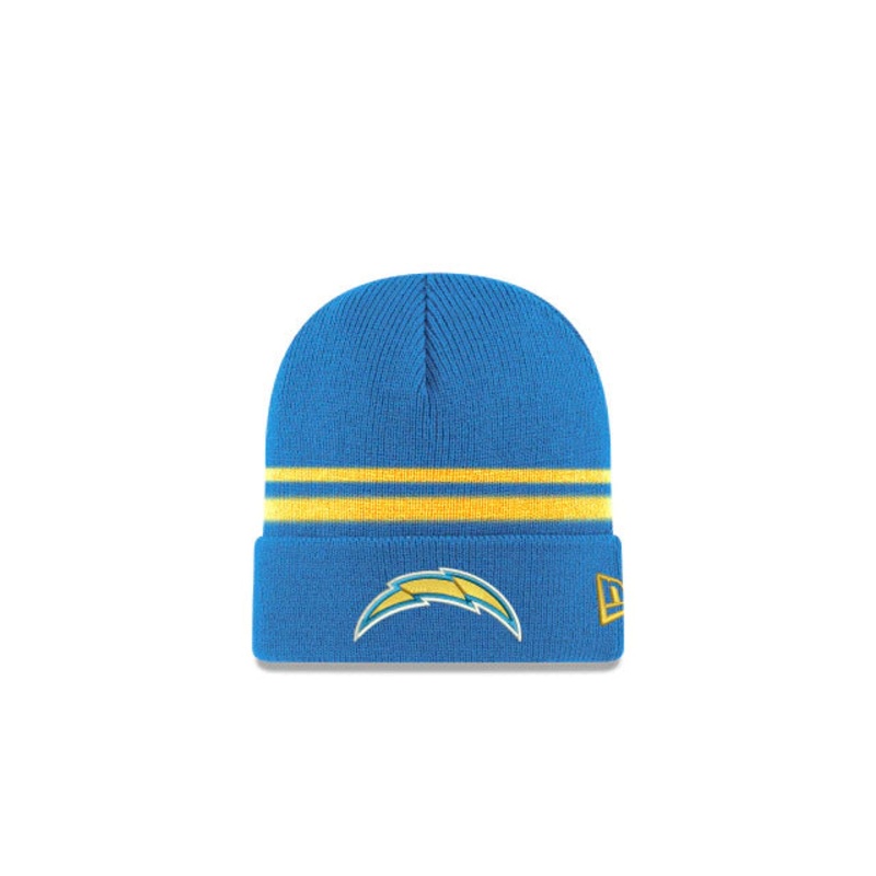 Los Angeles Chargers New Era NFL Cuffed Knit Beanie Sky Blue/Yellow Team Color Logo