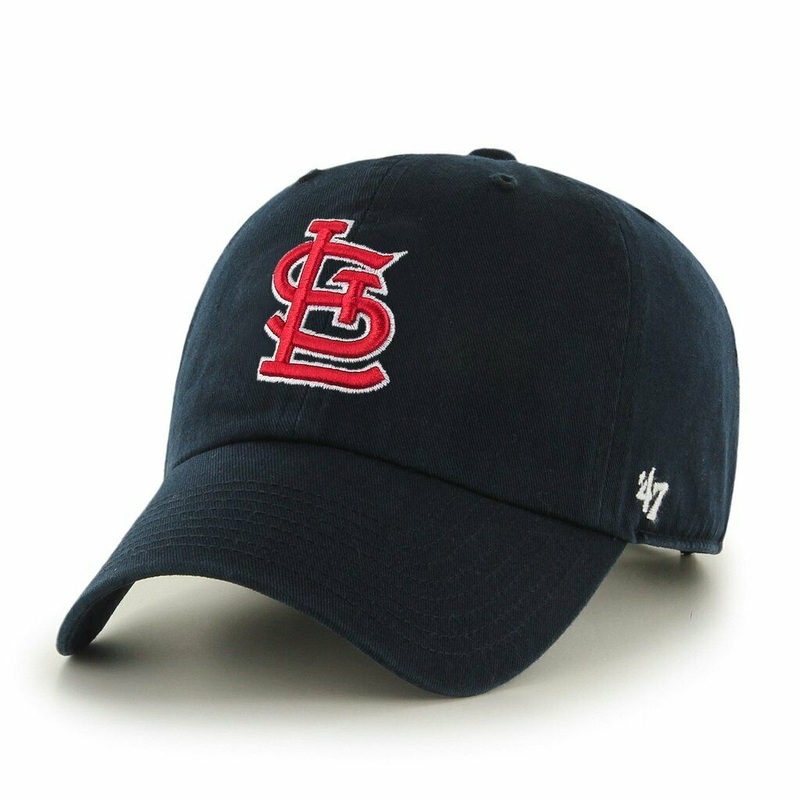 St. Louis Cardinals ’47 Brand MLB Clean Up Adjustable Cap Hat Navy Crown/Visor Red/White Logo