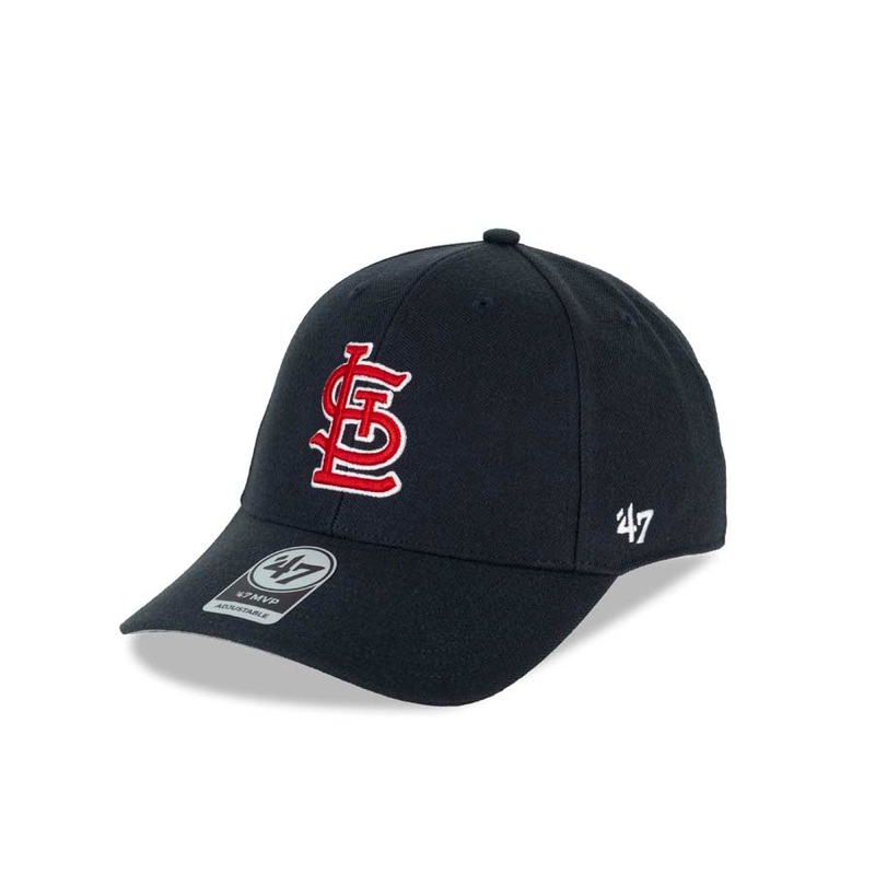 St. Louis Cardinals ’47 Brand MLB MVP Adjustable Cap Hat Navy Crown/Visor Red/White Logo