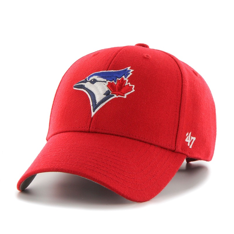Toronto Blue Jays ’47 Brand MLB MVP Adjustable Cap Hat Red Crown/Visor Team Color Logo
