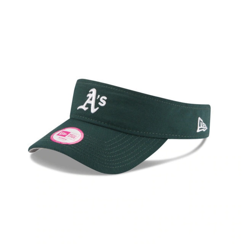 (Women) Oakland Athletics New Era MLB Dark Green Crown/Visor Team Color Logo Visor